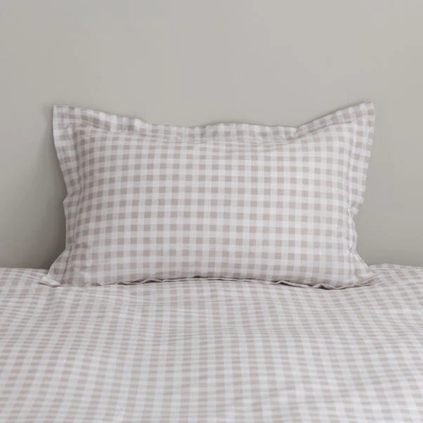 Dunelm Gingham Natural 100% Cotton Oxford Pillowcase 3 Dunelm Gingham Natural 100% Cotton Oxford Pillowcase