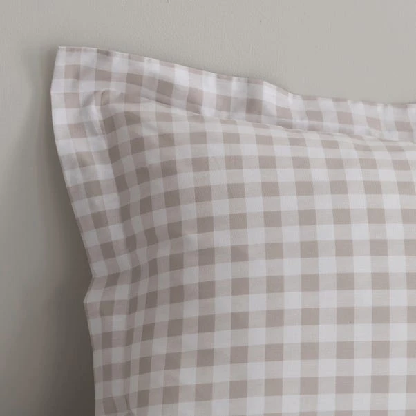 Dunelm Gingham Natural 100% Cotton Oxford Pillowcase 4 Dunelm Gingham Natural 100% Cotton Oxford Pillowcase - Image 2