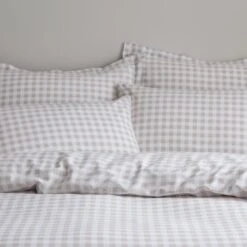 Dunelm Gingham Natural 100% Cotton Duvet Cover And Pillowcase Set 10 Dunelm Gingham Natural 100% Cotton Duvet Cover And Pillowcase Set -Bed Linings Store 30768739 alt02
