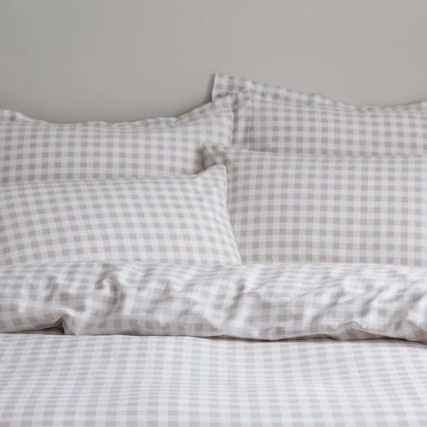 Dunelm Gingham Natural 100% Cotton Duvet Cover And Pillowcase Set 5 Dunelm Gingham Natural 100% Cotton Duvet Cover And Pillowcase Set - Image 3