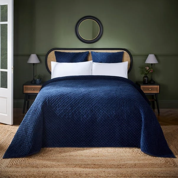 Dorma Purity Navy Genevieve Bedspread 3 Dorma Purity Navy Genevieve Bedspread