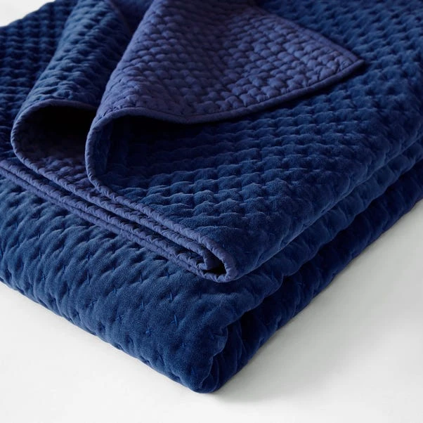 Dorma Purity Navy Genevieve Bedspread 4 Dorma Purity Navy Genevieve Bedspread - Image 2