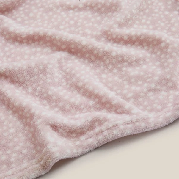 Dunelm Printed Fleece Dottie Lilac 130x160cm 5 Dunelm Printed Fleece Dottie Lilac 130x160cm - Image 3