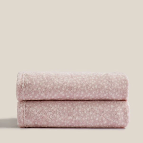 Dunelm Printed Fleece Dottie Lilac 130x160cm 6 Dunelm Printed Fleece Dottie Lilac 130x160cm - Image 4