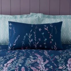 Dunelm Whimsical Floral Midnight 100% Cotton Duvet Cover And Pillowcase Set 10 Dunelm Whimsical Floral Midnight 100% Cotton Duvet Cover And Pillowcase Set -Bed Linings Store 30771493 alt02