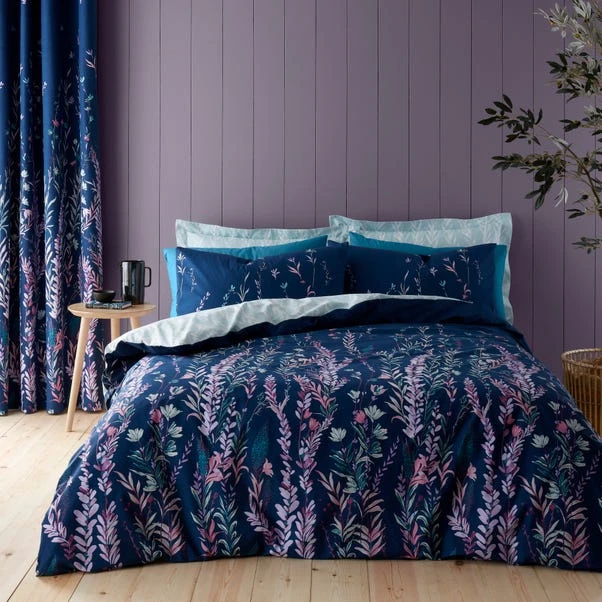 Dunelm Whimsical Floral Midnight 100% Cotton Oxford Pillowcase 5 Dunelm Whimsical Floral Midnight 100% Cotton Oxford Pillowcase - Image 3