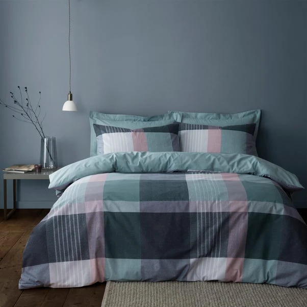 Dunelm Acton Check Teal Duvet Cover And Pillowcase Set 3 Dunelm Acton Check Teal Duvet Cover And Pillowcase Set