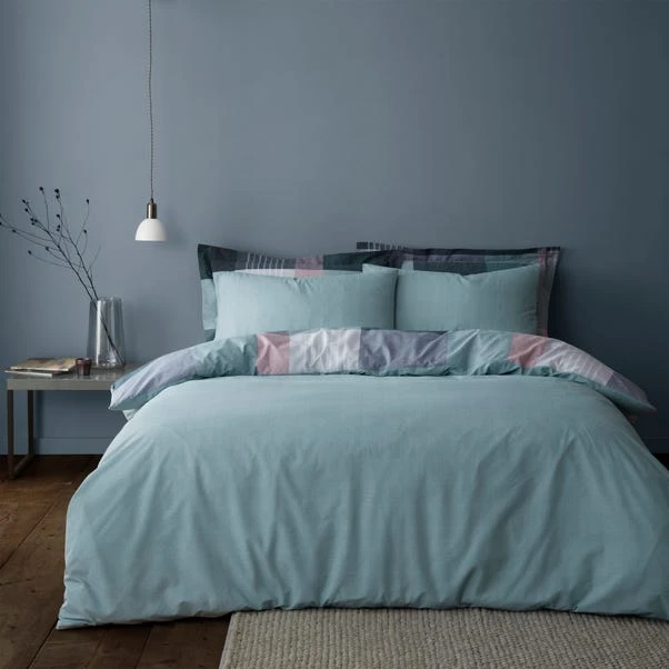 Dunelm Acton Check Teal Duvet Cover And Pillowcase Set 4 Dunelm Acton Check Teal Duvet Cover And Pillowcase Set - Image 2