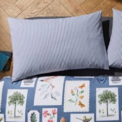 Natural History Museum Woodland Blue 100% Cotton Duvet Cover And Pillowcase Set -Bed Linings Store 30771545 alt05