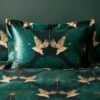 Dunelm Luxe Cranes Emerald Oxford Pillowcase -Bed Linings Store 30771552
