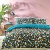 Furn Ayanna Teal Reversible Duvet Cover And Pillowcase Set -Bed Linings Store 30771666