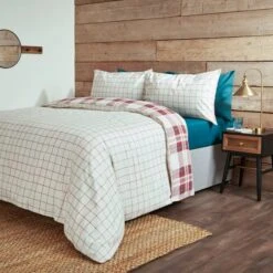 Dunelm Piper Red Check 100% Brushed Cotton Duvet Cover And Pillowcase Set 9 Dunelm Piper Red Check 100% Brushed Cotton Duvet Cover And Pillowcase Set -Bed Linings Store 30780522 alt03