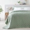 Dunelm Ella Washed Sage Bedspread 2 Dunelm Ella Washed Sage Bedspread -Bed Linings Store 30780889