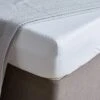 Hotel Plain White Cotton TENCEL™ 28cm Fitted Sheet 1 Hotel Plain White Cotton TENCEL™ 28cm Fitted Sheet -Bed Linings Store 30782165