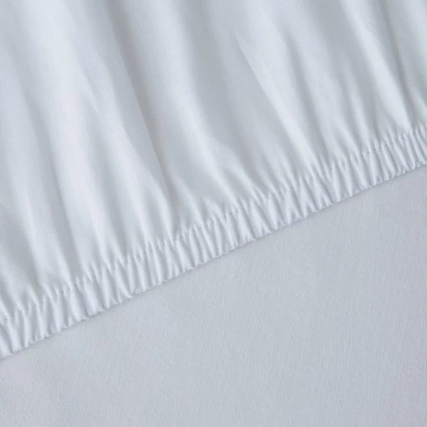 Hotel Plain White Cotton TENCEL™ 28cm Fitted Sheet 4 Hotel Plain White Cotton TENCEL™ 28cm Fitted Sheet - Image 2