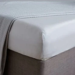 Hotel Plain Silver Cotton TENCEL™ 28cm Fitted Sheet
