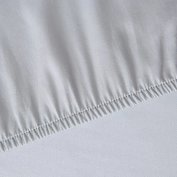 Hotel Plain Silver Cotton TENCEL™ 28cm Fitted Sheet 4 Hotel Plain Silver Cotton TENCEL™ 28cm Fitted Sheet - Image 2
