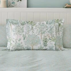 Dunelm Botanical Trees Sage Oxford Pillowcase 7 Dunelm Botanical Trees Sage Oxford Pillowcase -Bed Linings Store 30798224 alt01