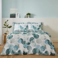 Dunelm Watercolour Circles Teal Oxford Pillowcase 11 Dunelm Watercolour Circles Teal Oxford Pillowcase -Bed Linings Store 30798232 alt04