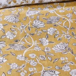 Dorma Evander Ochre Cotton Duvet Cover And Pillowcase Set -Bed Linings Store 30798770 alt04