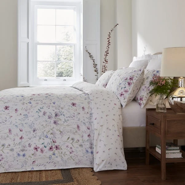 Dorma Wildflower Mauve Cotton Duvet Cover And Pillowcase Set 5 Dorma Wildflower Mauve Cotton Duvet Cover And Pillowcase Set - Image 3