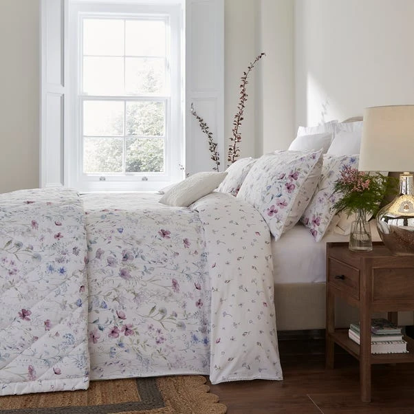 Dorma Wildflower Mauve Cotton Duvet Cover And Pillowcase Set 8 Dorma Wildflower Mauve Cotton Duvet Cover And Pillowcase Set - Image 6