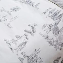 Dorma Pelion Toile Slate Cotton Duvet Cover And Pillowcase Set -Bed Linings Store 30799127 alt04