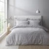 Dunelm Tristan Stripe Grey Duvet Cover And Pillowcase Set
