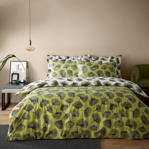 Dunelm Modern Ginko Fern Duvet Cover And Pillowcase Set 4 Dunelm Modern Ginko Fern Duvet Cover And Pillowcase Set - Image 2