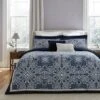 Dorma Kaleidoscope Navy Cotton Sateen Duvet Cover And Pillowcase Set