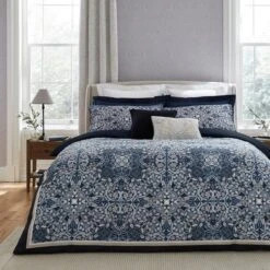 Dorma Kaleidoscope Navy Cotton Sateen Duvet Cover And Pillowcase Set