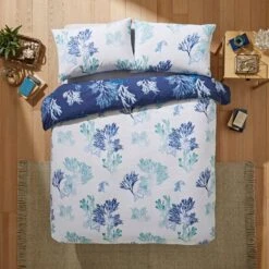 Natural History Museum Shoreline Blue Duvet Cover And Pillowcase Set