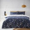 Dunelm Scandi Floral Navy Duvet Cover And Pillowcase Set