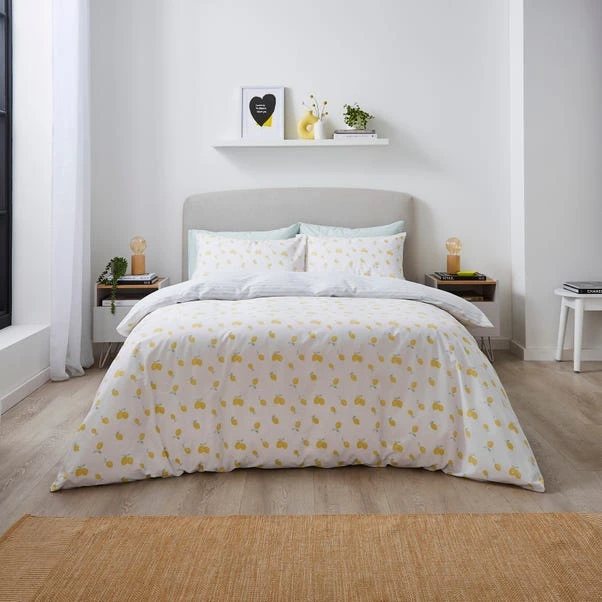 Dunelm Luiza Lemons Yellow Reversible Duvet Cover And Pillowcase Set 2 Dunelm Luiza Lemons Yellow Reversible Duvet Cover And Pillowcase Set