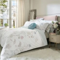 Holly Willoughby Nia Floral Pastel Cotton Duvet Cover And Pillowcase Set