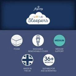 Fogarty Little Sleepers Memory Foam Cot Bed Pillow 9 Fogarty Little Sleepers Memory Foam Cot Bed Pillow -Bed Linings Store 30817257 alt03