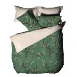 Linen House Livia Leaf Green 100% Cotton Duvet Cover & Pilowcase Set -Bed Linings Store 30824120 alt03