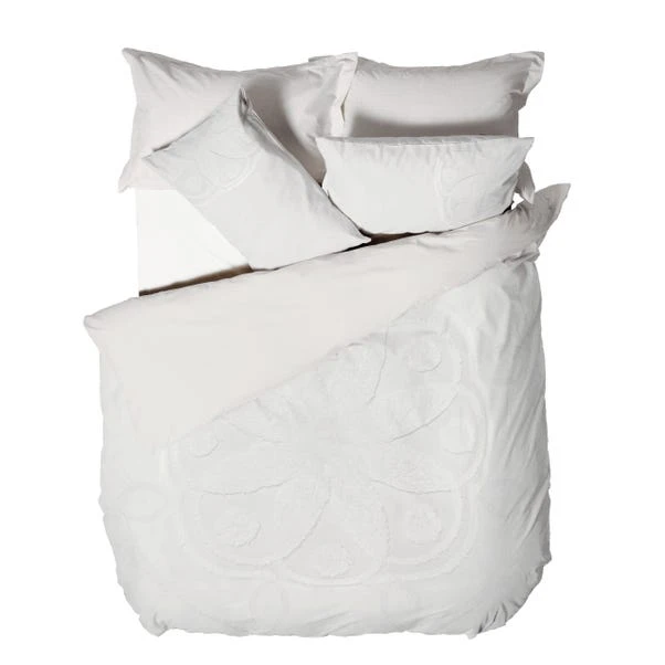 Linen House Manisha White 100% Cotton Duvet Cover & Pilowcase Set 6 Linen House Manisha White 100% Cotton Duvet Cover & Pilowcase Set - Image 4