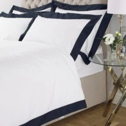 Paoletti Harvard Navy 100% Cotton Duvet Cover & Pillowcase Set 7 Paoletti Harvard Navy 100% Cotton Duvet Cover & Pillowcase Set -Bed Linings Store 30824670 alt01