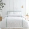 Bianca Fine Linens Embroid Leaf 100% Cotton Duvet Cover & Pillowcase Set 2 Bianca Fine Linens Embroid Leaf 100% Cotton Duvet Cover & Pillowcase Set -Bed Linings Store 30828927